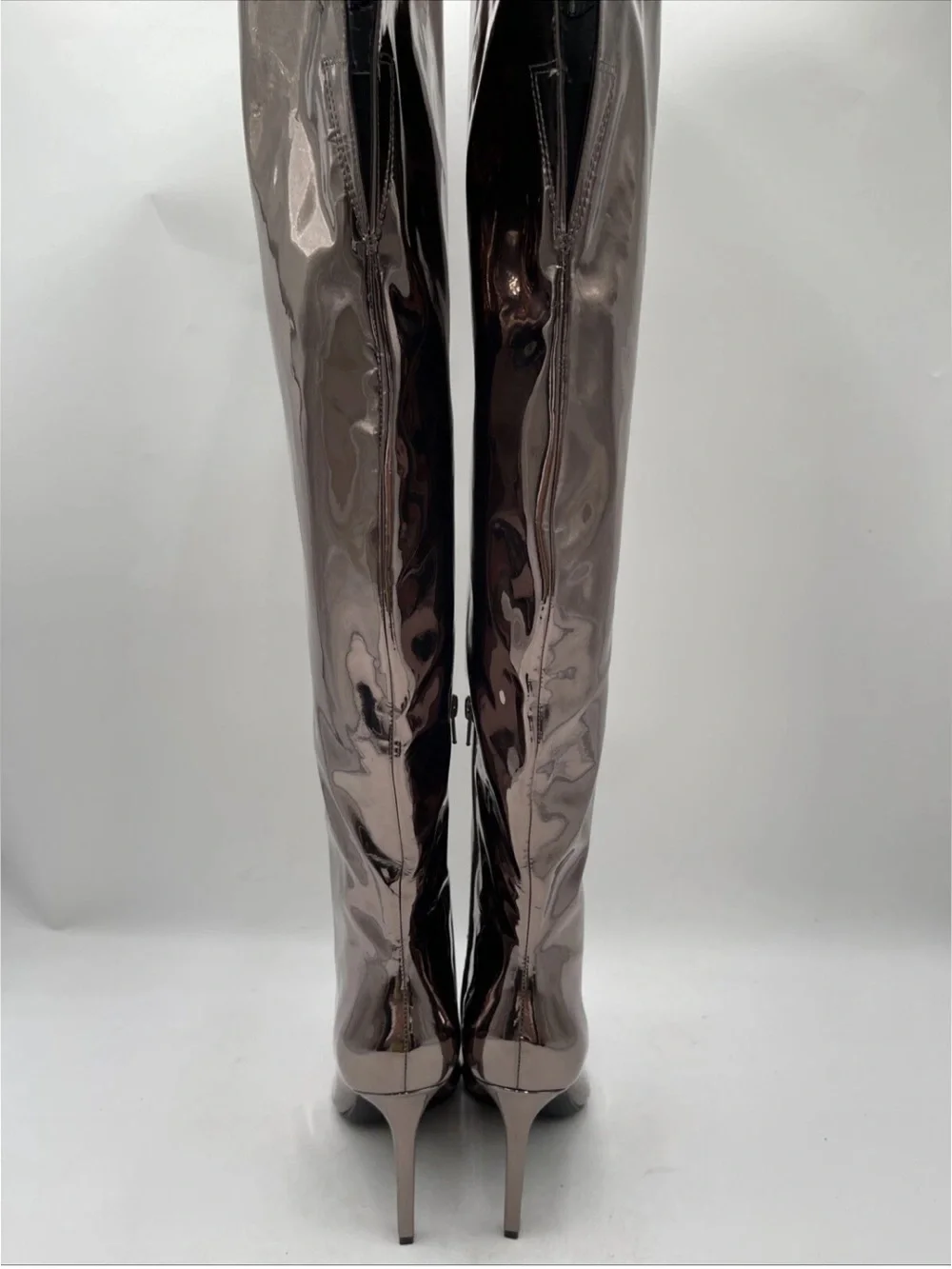 INC Women’s Sedona Pewter TPU Over-the-Knee Stiletto Boots Sz 5.5 NWOB